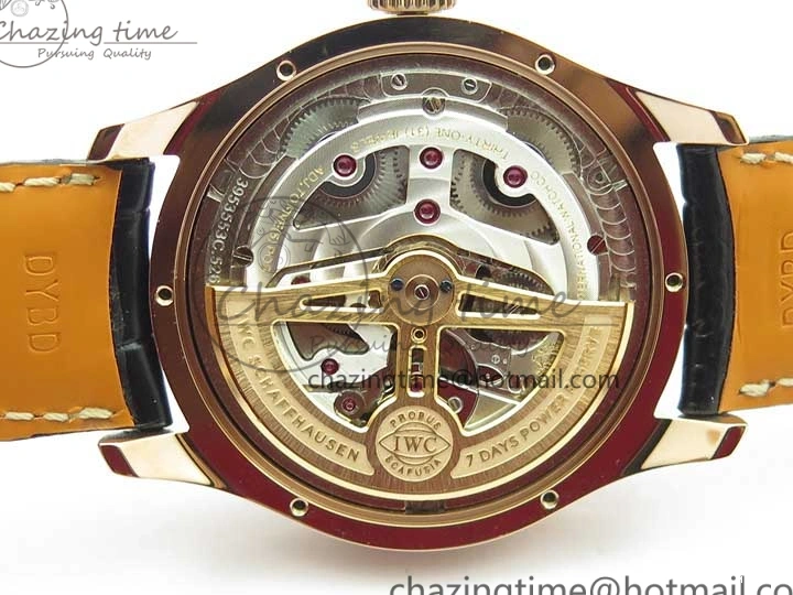 MIROTIME 0427 Elegant Portugieser Perpetual Calendar IW503302 RG V9F 1:1 Best Edition Gray Dial on Black Leather Strap A 7096